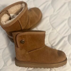 Kids UGG Short Tan Button Closure Boots